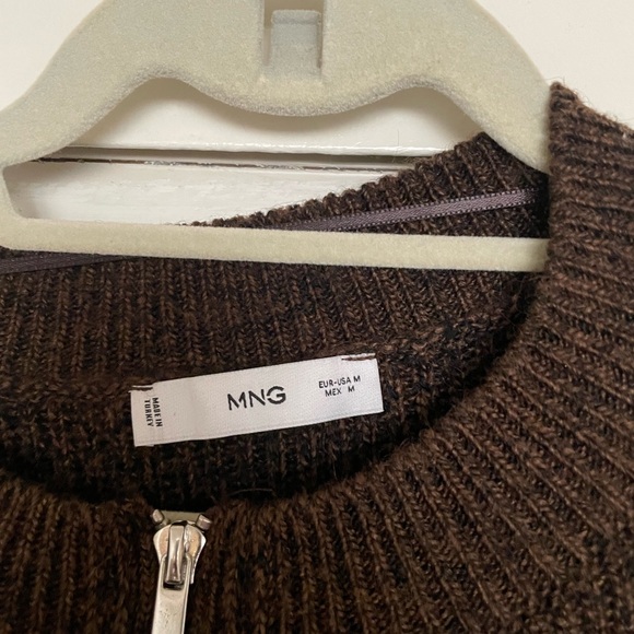 Mango Aranya Scallop Trim Zip Cardigan - Picture 9 of 11